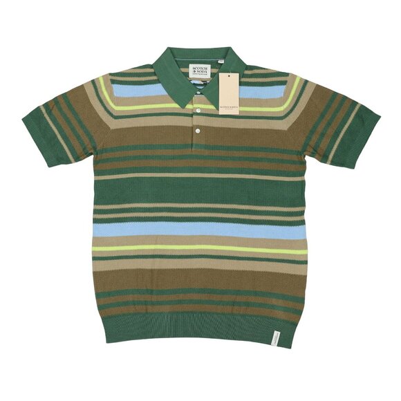 Scotch & Soda Other - Scotch & Soda Striped Structured Texture Knit Men's Polo Shirt LG NWT Multicolor